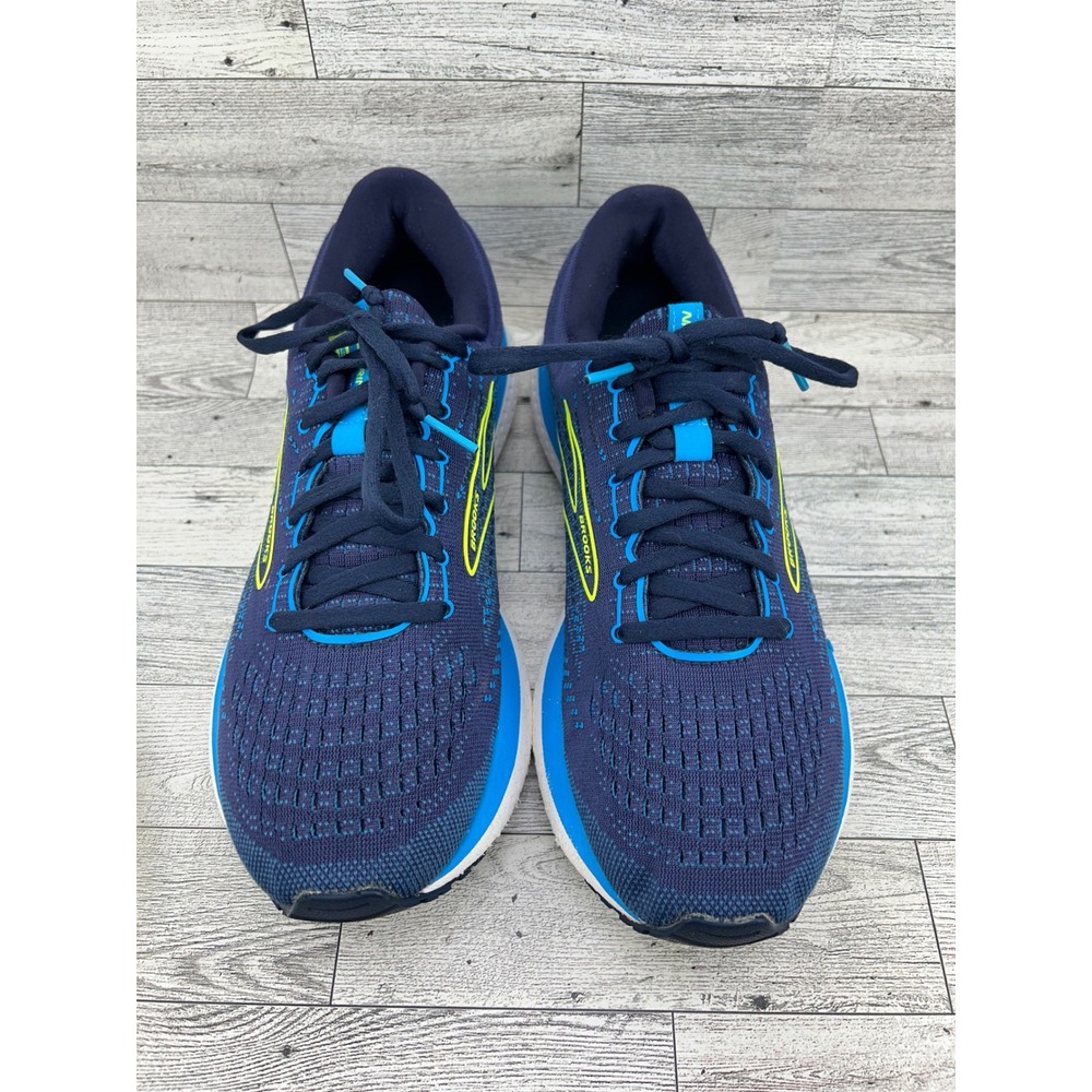 Brooks Glycerin 19 Men Running Shoes Navy Blue Lime 1103561D443 Size 9.5D - Picture 3 of 16